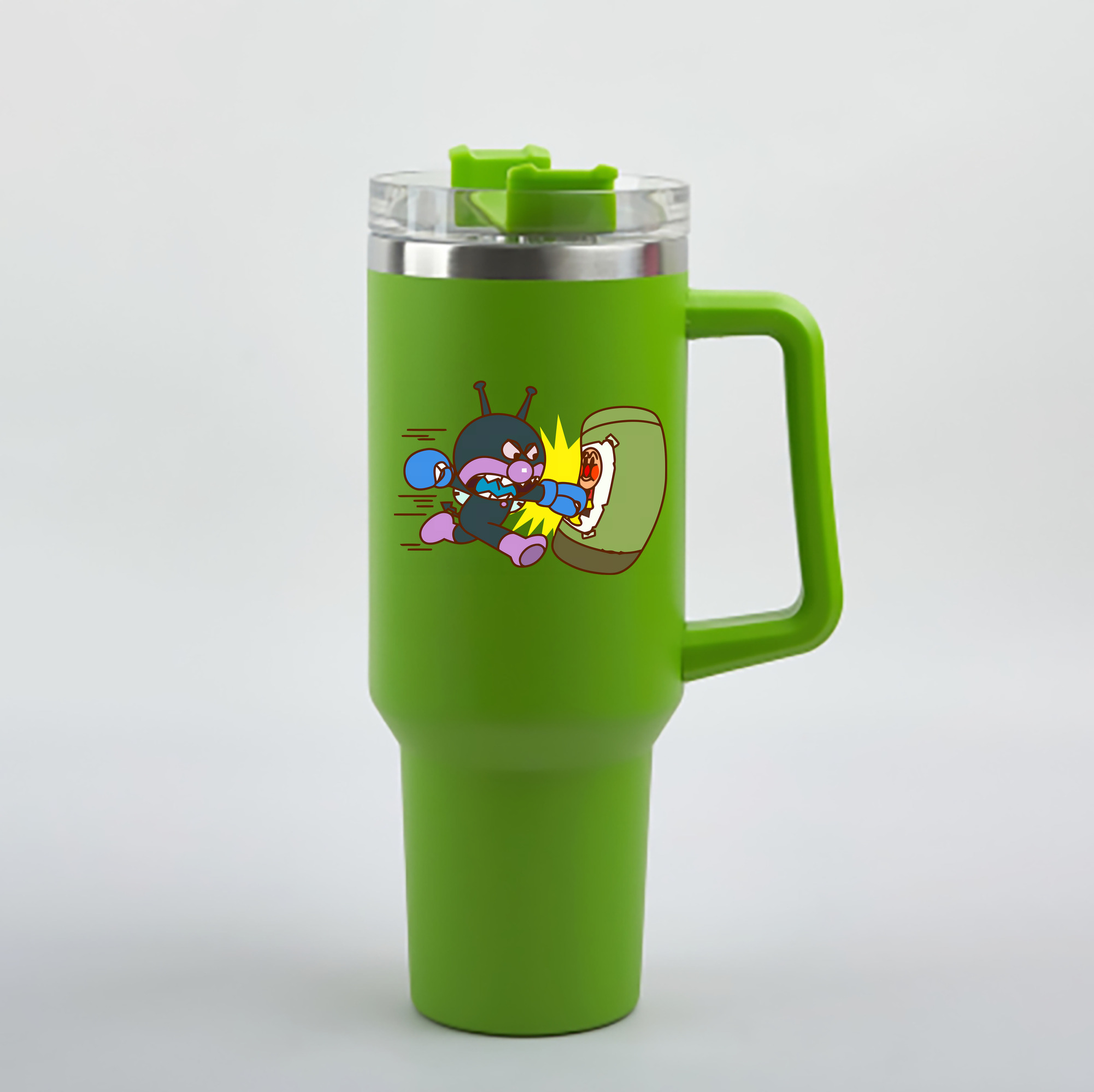 （画像用） アンパンマン Anpanman 1200mL車用タンブラー - クリスタルステッカー（プラスチックストロー付き）
